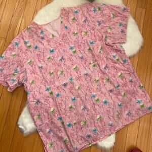 Pink Floral Print Women's Activewear Top